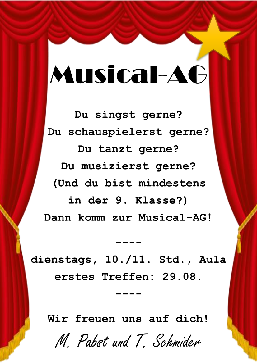 Musical Ankündigung digitales schwarzes Brett